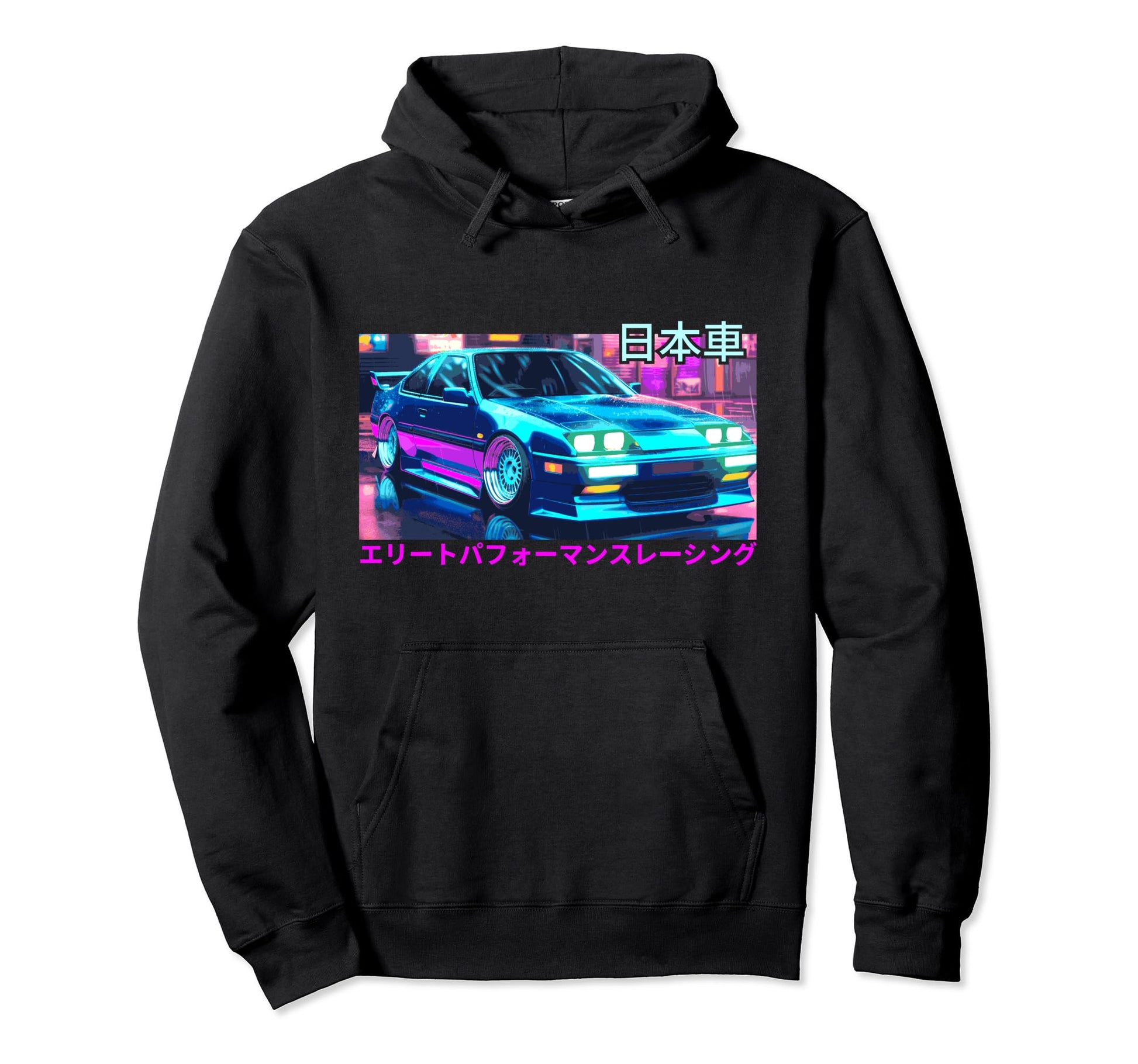 Jdm Synthwave Vaporwave Japanese Car 90S Hoodie - Graphic Print Men Women - T-Shirt, Sweatshirt, Hoodie