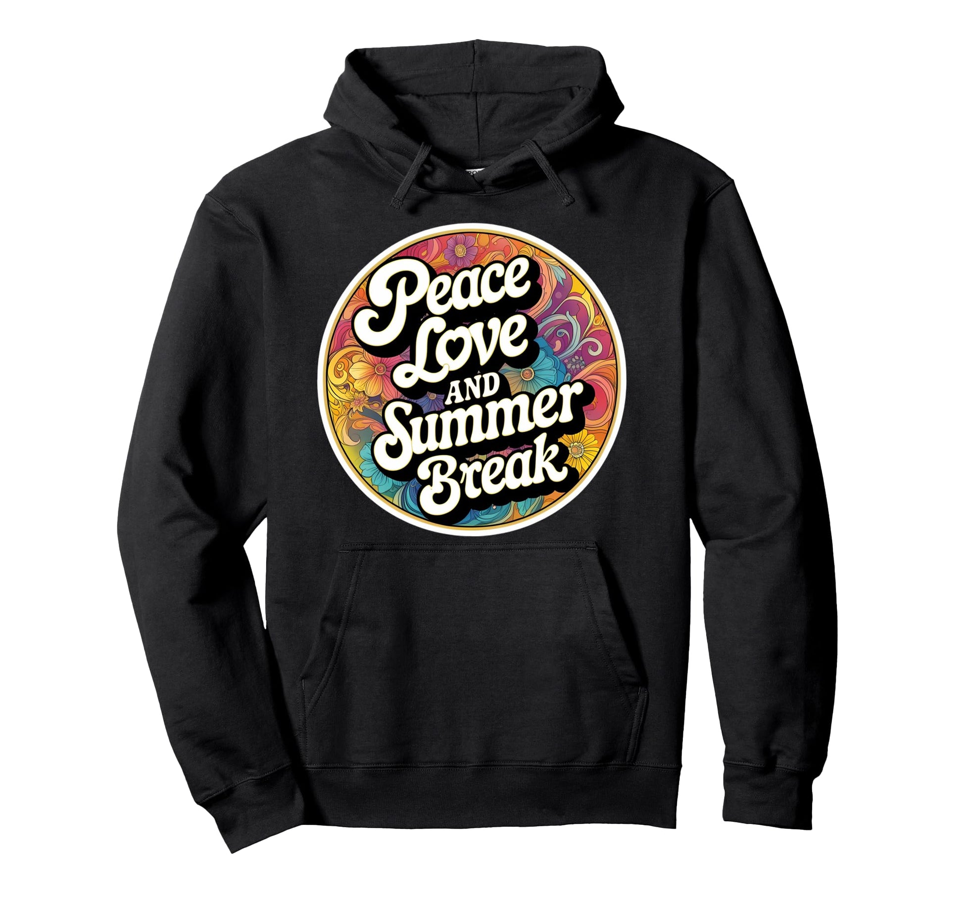 Peace Love And Summer Break Vacation Hoodie - Novelty Apparel Unisex - T-Shirt, Sweatshirt, Hoodie