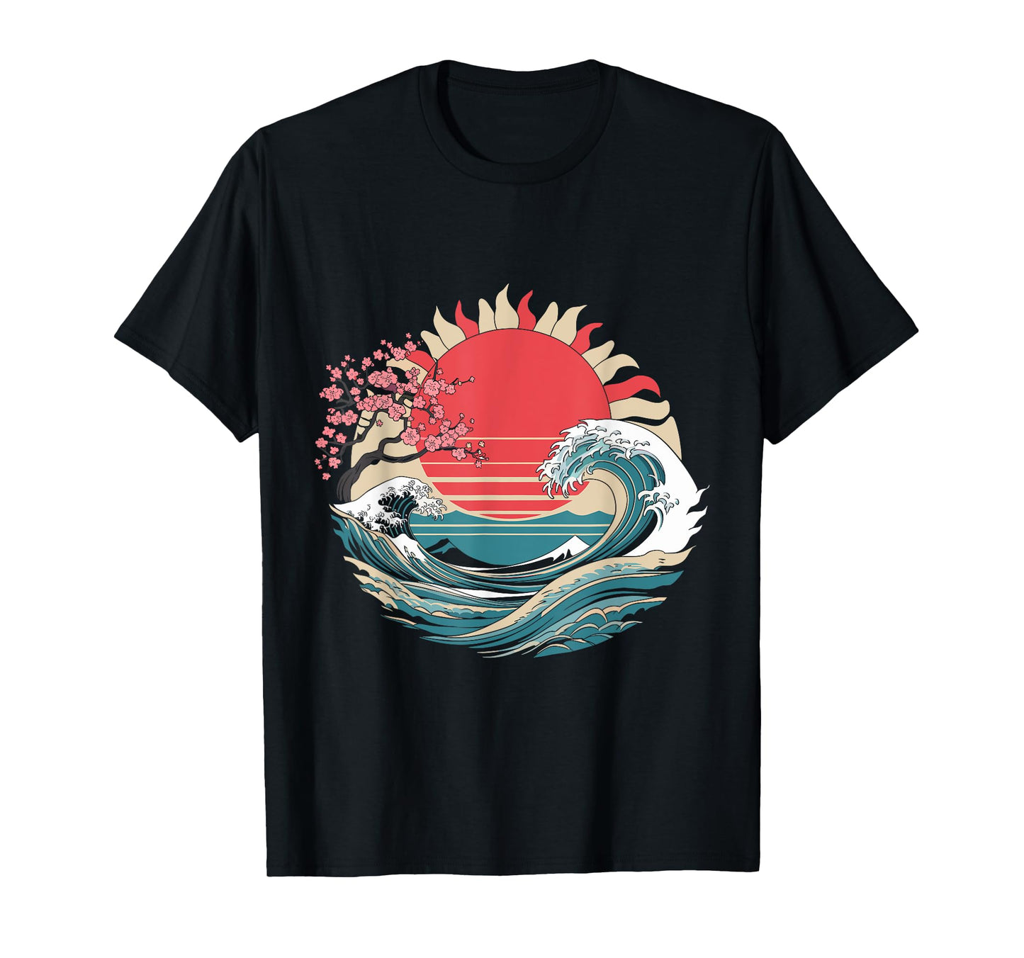 Big Wave Vaporwave Aesthetic 80S Anime T-Shirt - Graphic Print Men Women - T-Shirt, Sweatshirt, Hoodie
