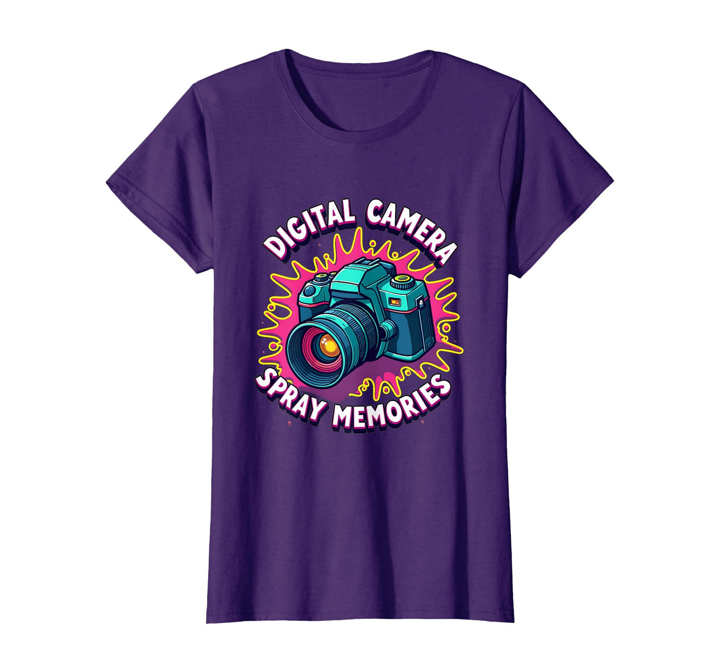 Digital Camera Spray Memories Y2K T-Shirt - Aesthetic Graphic for Adults - T-Shirt, Sweatshirt, Hoodie