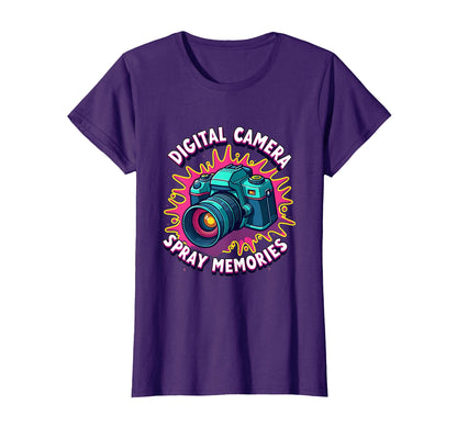 Digital Camera Spray Memories Y2K T-Shirt - Aesthetic Graphic for Adults - T-Shirt, Sweatshirt, Hoodie