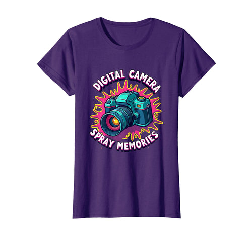 Digital Camera Spray Memories Y2K T-Shirt - Aesthetic Graphic for Adults - T-Shirt, Sweatshirt, Hoodie