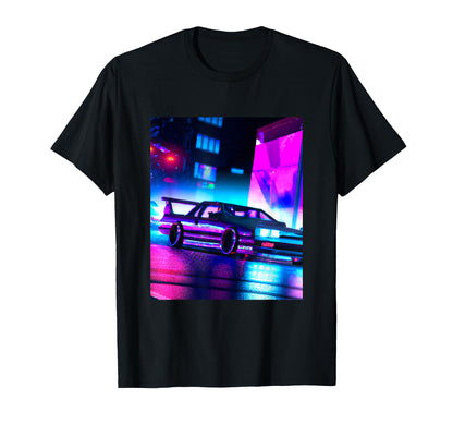 Vaporwave Car Synthwave City Vaporwave T-Shirt - Minimalist Print Unisex - T-Shirt, Sweatshirt, Hoodie