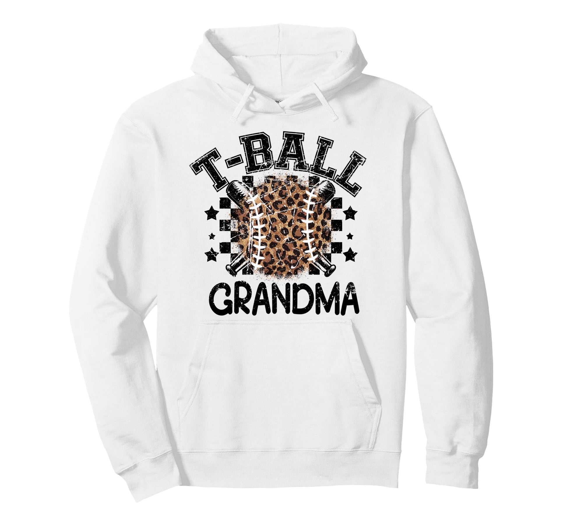 T Ball Grandma Leopard Cheetah Baseball Hoodie - Novelty Apparel Unisex - T-Shirt, Sweatshirt, Hoodie