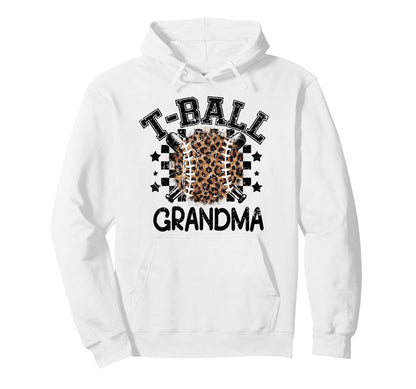 T Ball Grandma Leopard Cheetah Baseball Hoodie - Novelty Apparel Unisex - T-Shirt, Sweatshirt, Hoodie