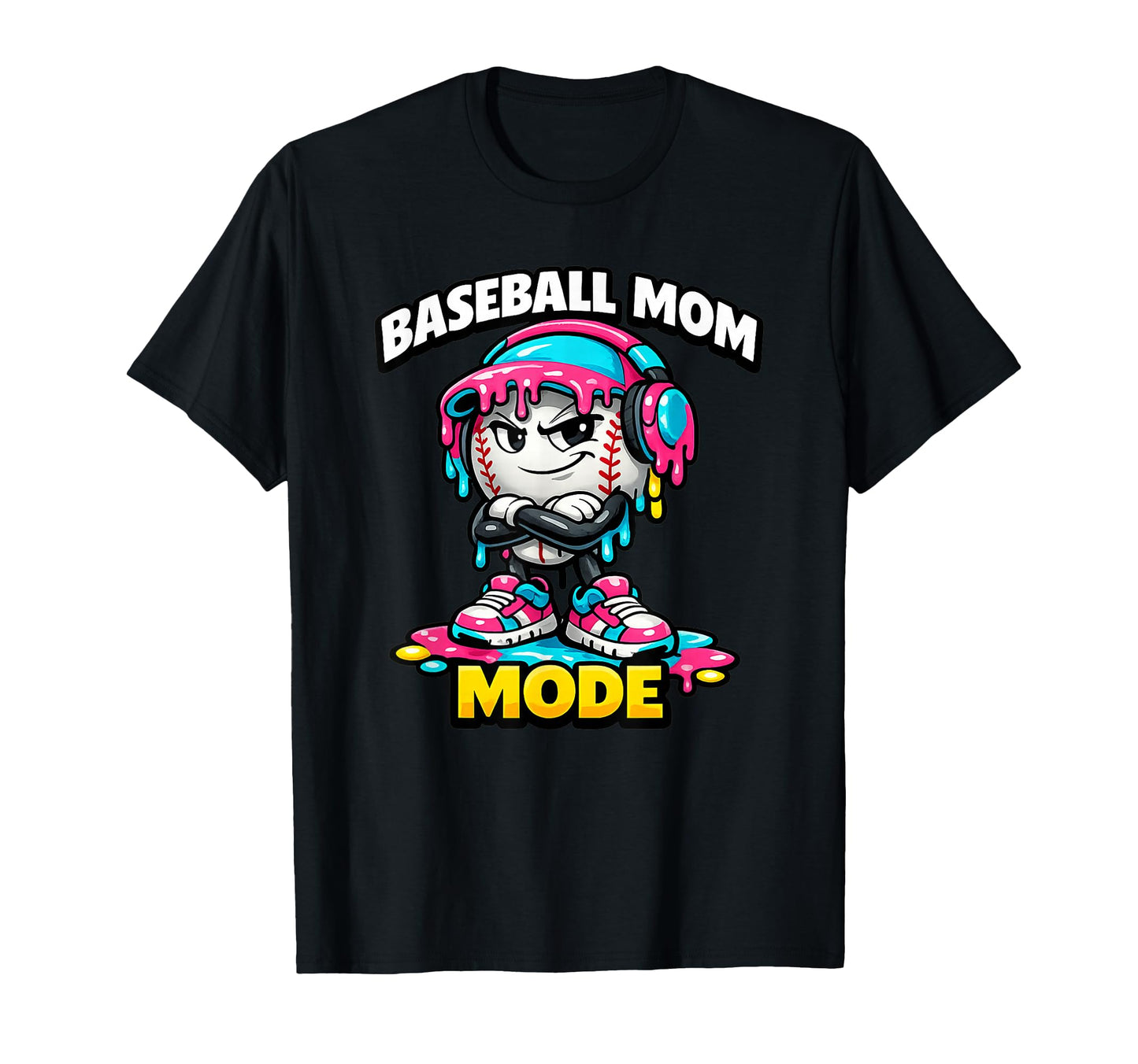 Ice Cream Drip Baseball Mom Mode Drip T-Shirt - Minimalist Print Men Women - T-Shirt, Sweatshirt, Hoodie
