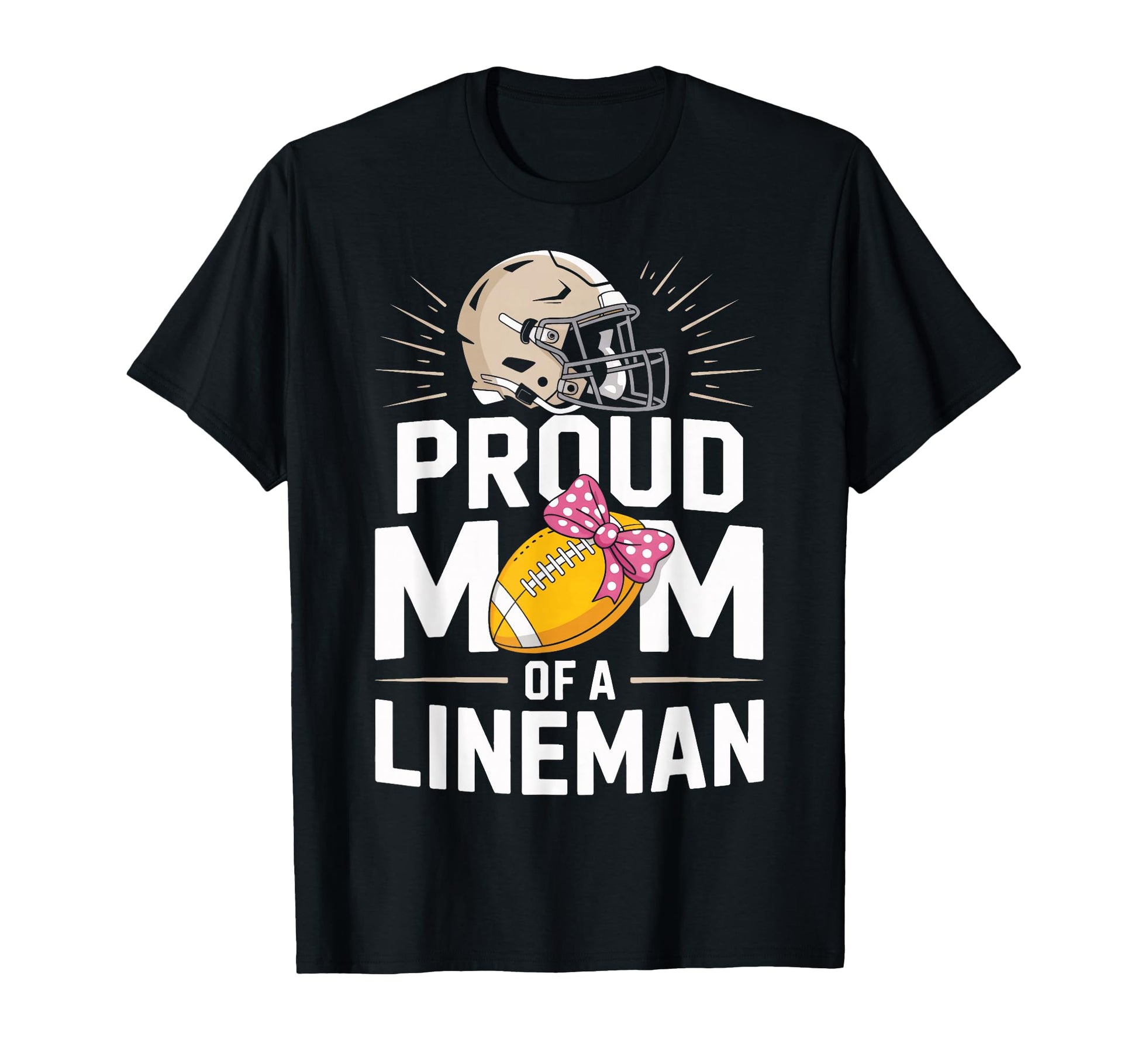 Proud Mom Lineman Game Day Football T-Shirt - Custom Art Print Unisex - T-Shirt, Sweatshirt, Hoodie
