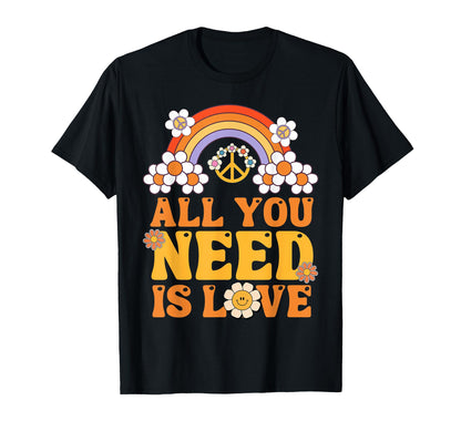 Love Peace Sign 60S 70S Outfit T-Shirt - Aesthetic Graphic for Adults - T-Shirt, Sweatshirt, Hoodie