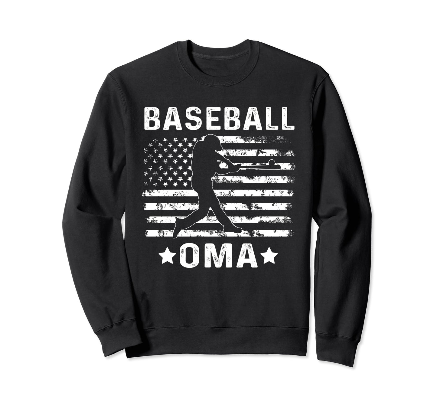 Baseball Oma Grandma Usa Flag 4Th Sweatshirt - Graphic Print for Adults - T-Shirt, Sweatshirt, Hoodie