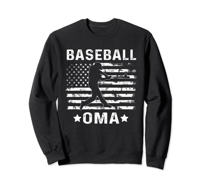 Baseball Oma Grandma Usa Flag 4Th Sweatshirt - Graphic Print for Adults - T-Shirt, Sweatshirt, Hoodie