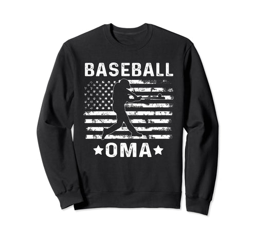Baseball Oma Grandma Usa Flag 4Th Sweatshirt - Graphic Print for Adults - T-Shirt, Sweatshirt, Hoodie