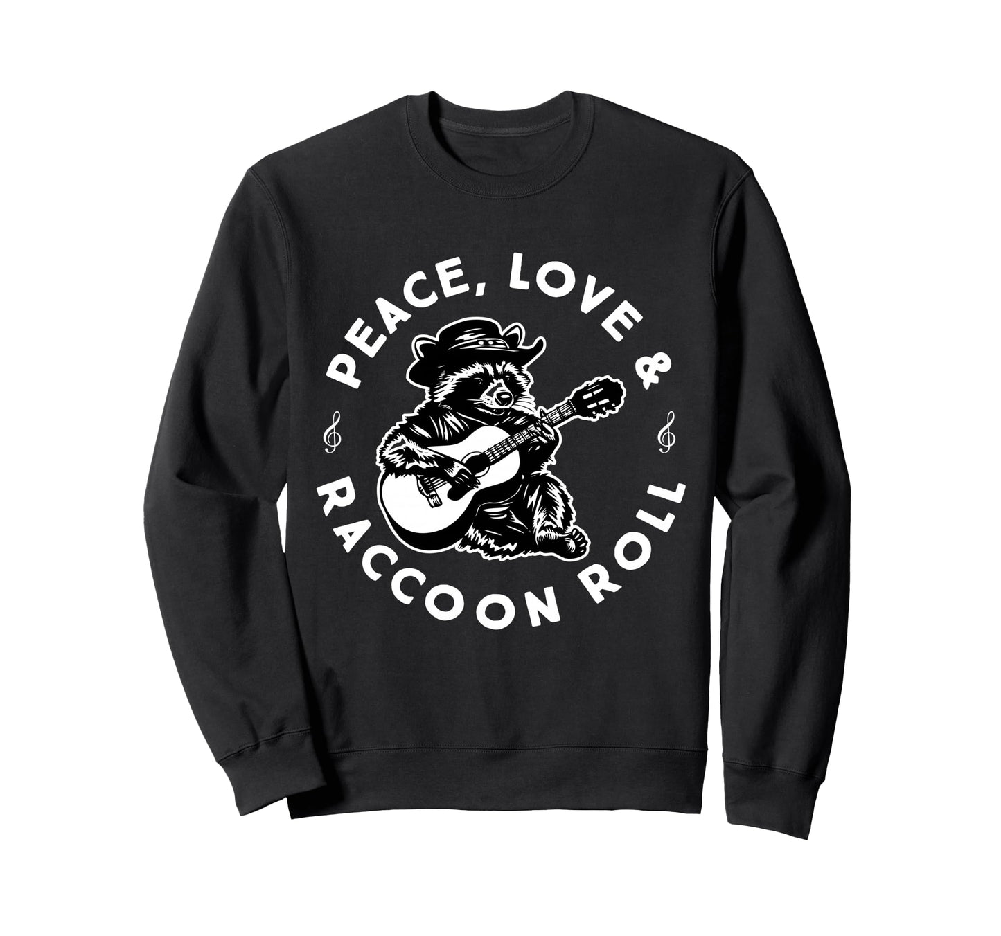 Raccoon Rock And Roll Music Raccoon Sweatshirt - Graphic Print for Adults - T-Shirt, Sweatshirt, Hoodie