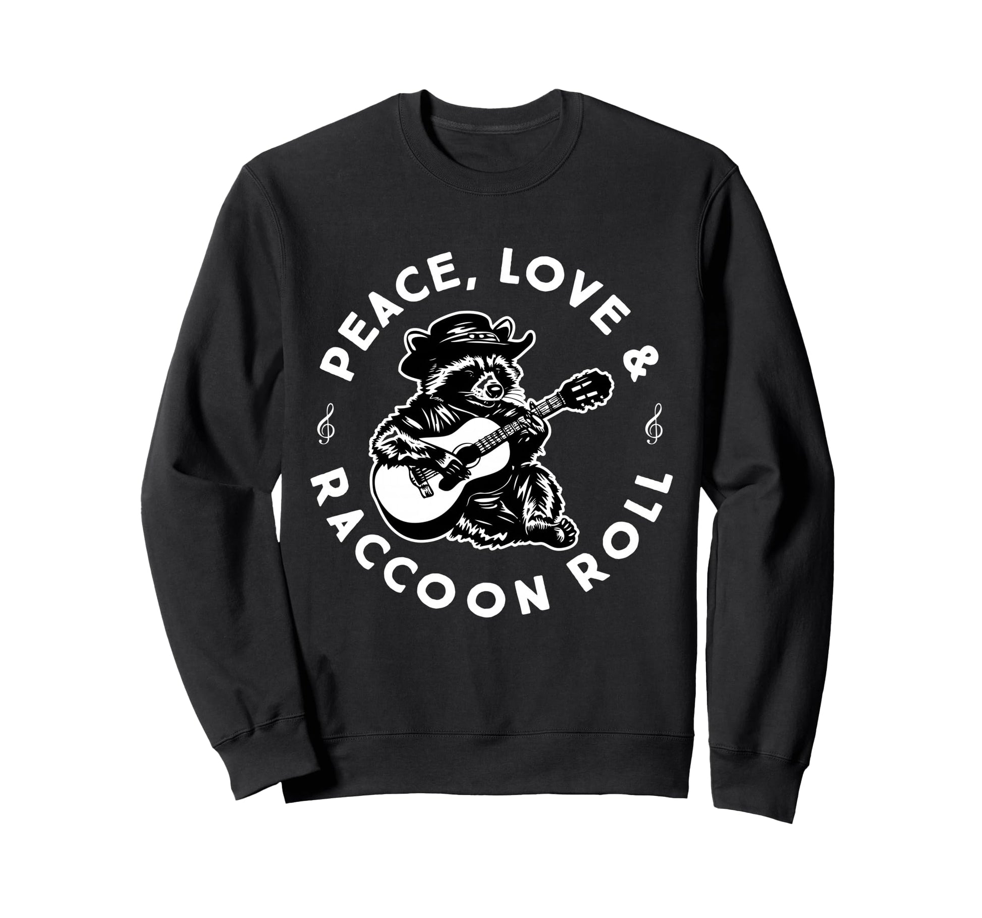 Raccoon Rock And Roll Music Raccoon Sweatshirt - Graphic Print for Adults - T-Shirt, Sweatshirt, Hoodie