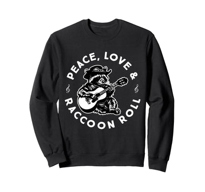 Raccoon Rock And Roll Music Raccoon Sweatshirt - Graphic Print for Adults - T-Shirt, Sweatshirt, Hoodie