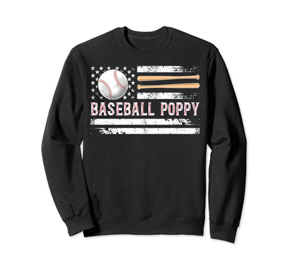 Baseball Poppy Baseball Player Sweatshirt - Custom Art Print for Adults - T-Shirt, Sweatshirt, Hoodie