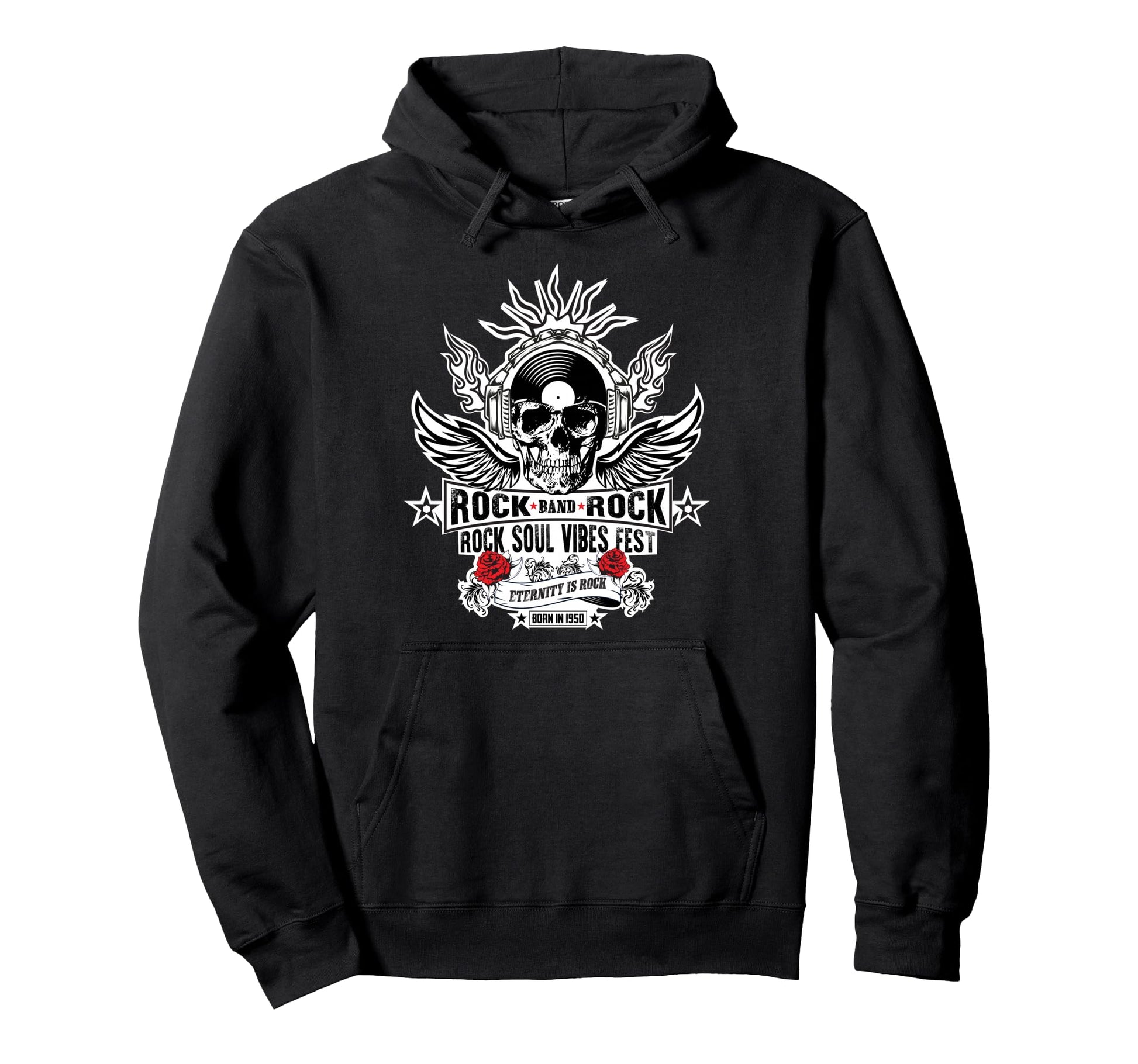 Rock Band Vibes Bold Music Lovers Hoodie - Casual Everyday Wear Men Women - T-Shirt, Sweatshirt, Hoodie