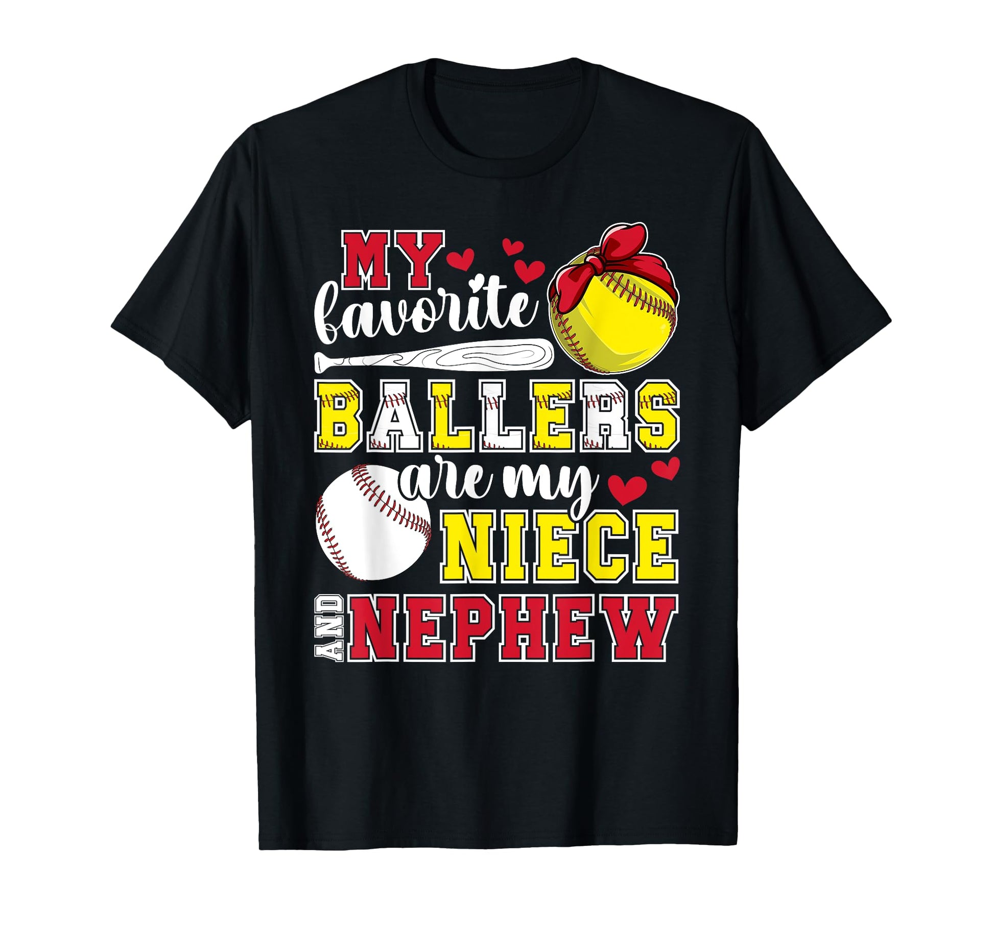 My Niece And Nephew Baseball T-Shirt - Fun Novelty Design for Adults - T-Shirt, Sweatshirt, Hoodie