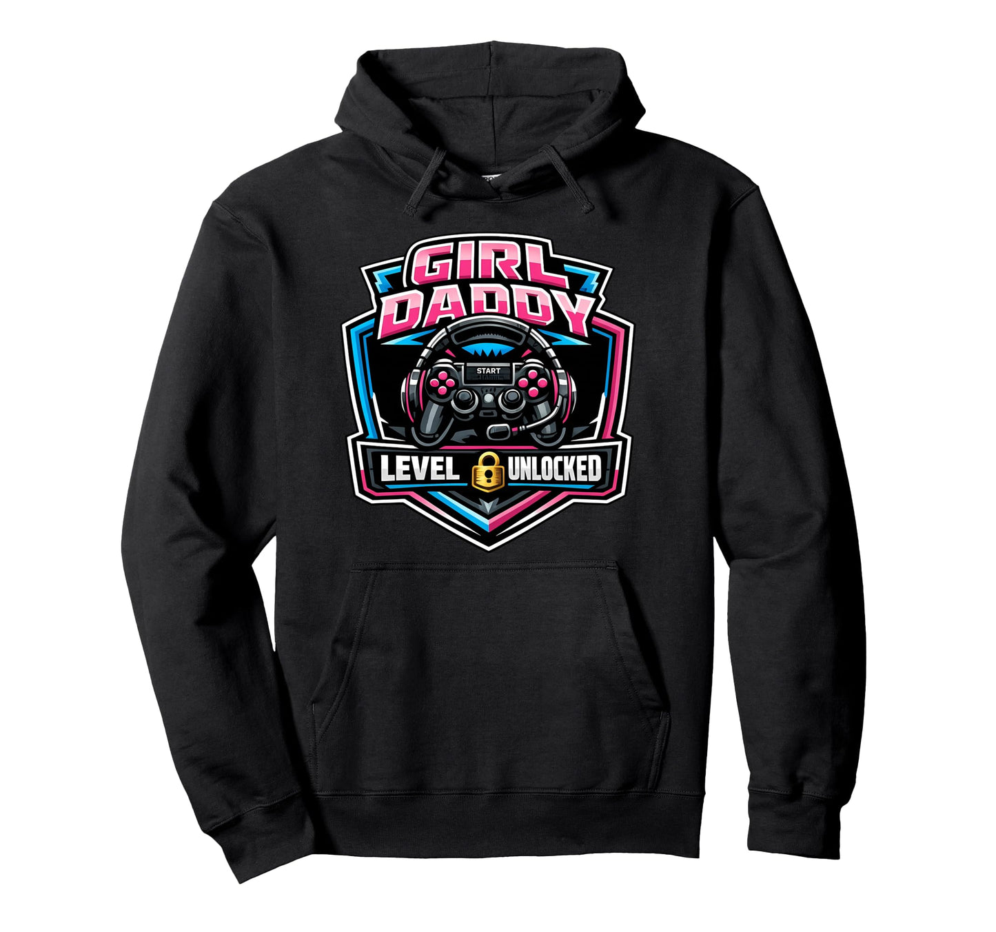 Daddy Level Unlocked New Dad Father Hoodie - Custom Art Print for Adults - T-Shirt, Sweatshirt, Hoodie