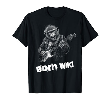 Born Wild Monkey Guitar Funny Animal T-Shirt - Custom Art Print for Adults - T-Shirt, Sweatshirt, Hoodie