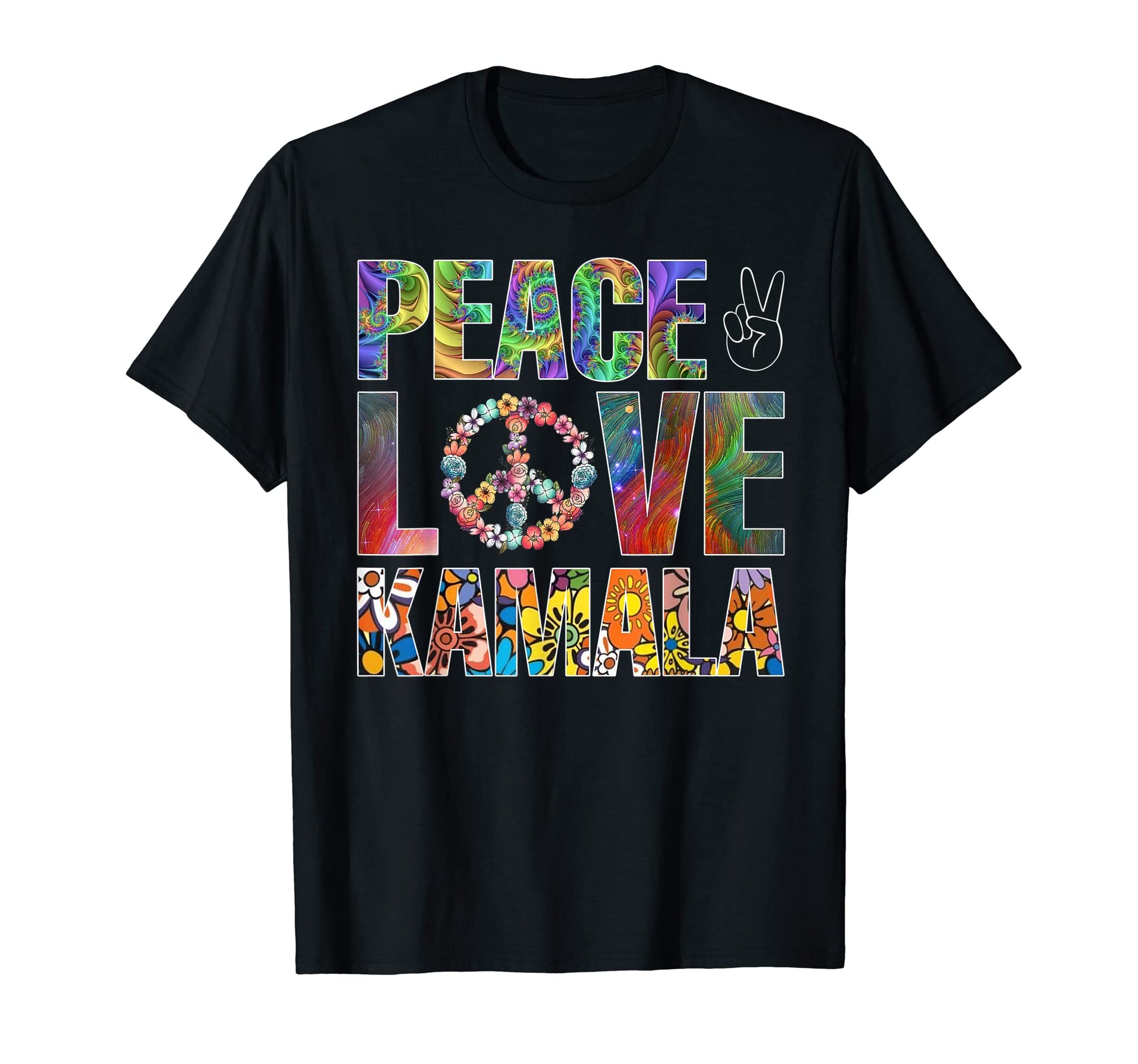 Peace Love Kamala T-Shirt - Novelty Apparel Unisex - T-Shirt, Sweatshirt, Hoodie
