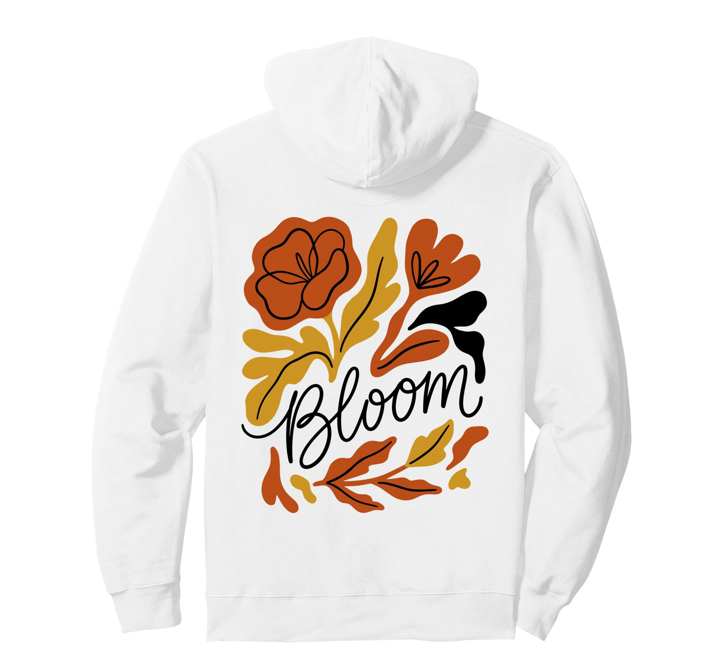 Bloom Boho Wildflower Botanical Abstract Hoodie - Graphic Print Men Women - T-Shirt, Sweatshirt, Hoodie