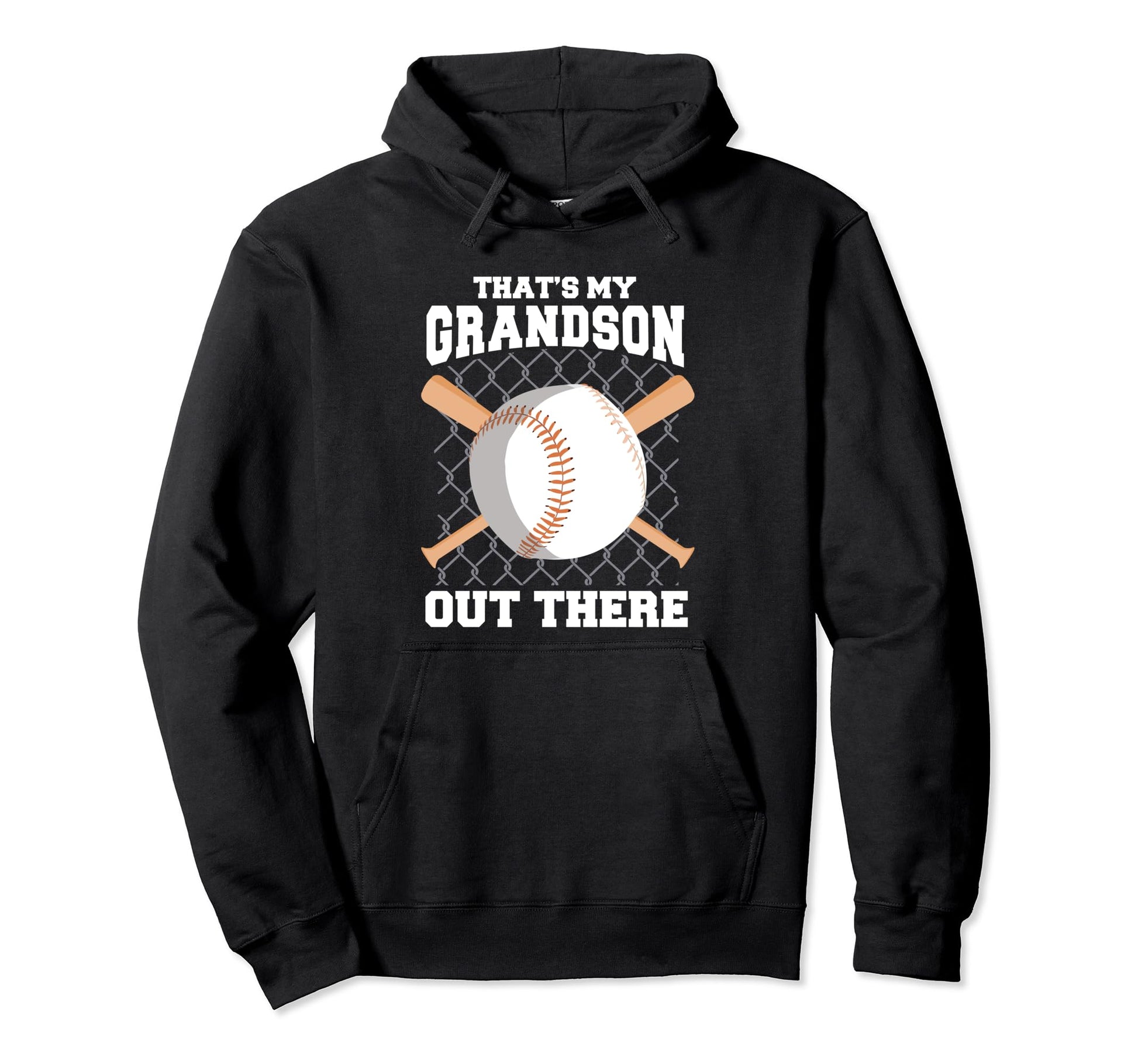 Thats My Grandson Out There Baseball Hoodie - Novelty Apparel for Adults - T-Shirt, Sweatshirt, Hoodie