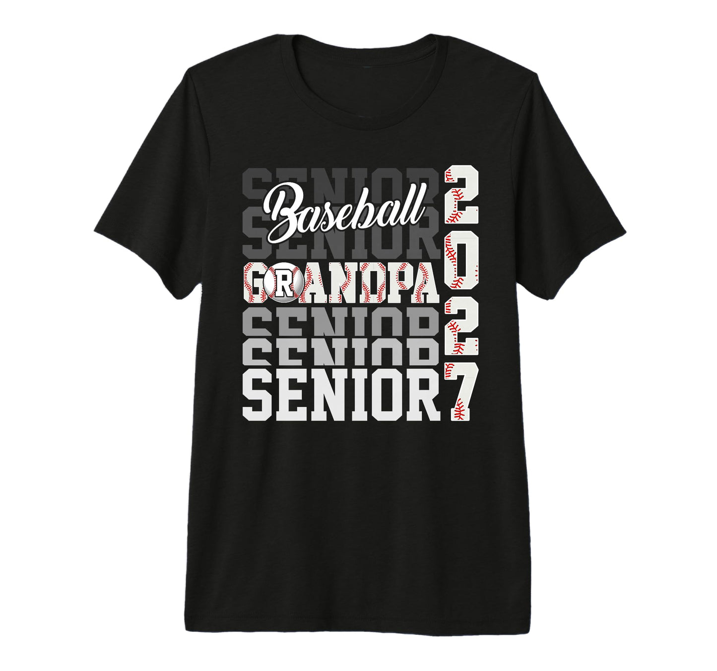 Senior 2027 Baseball Grandpa Proud T-Shirt - Streetwear Style Unisex - T-Shirt, Sweatshirt, Hoodie