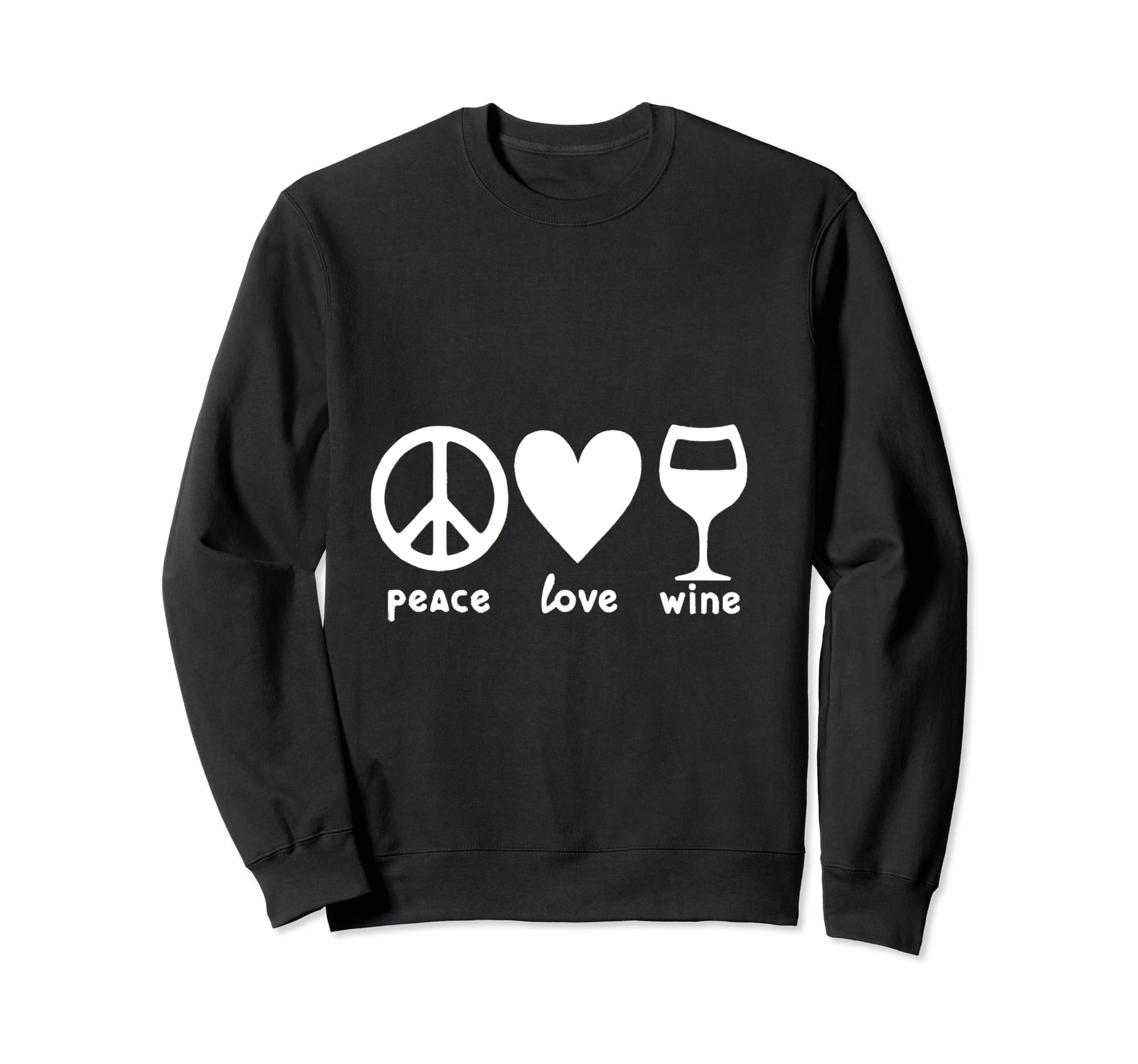 Relaxing Wine Lovers Peace Love Wine Sweatshirt - Minimalist Print Unisex - T-Shirt, Sweatshirt, Hoodie
