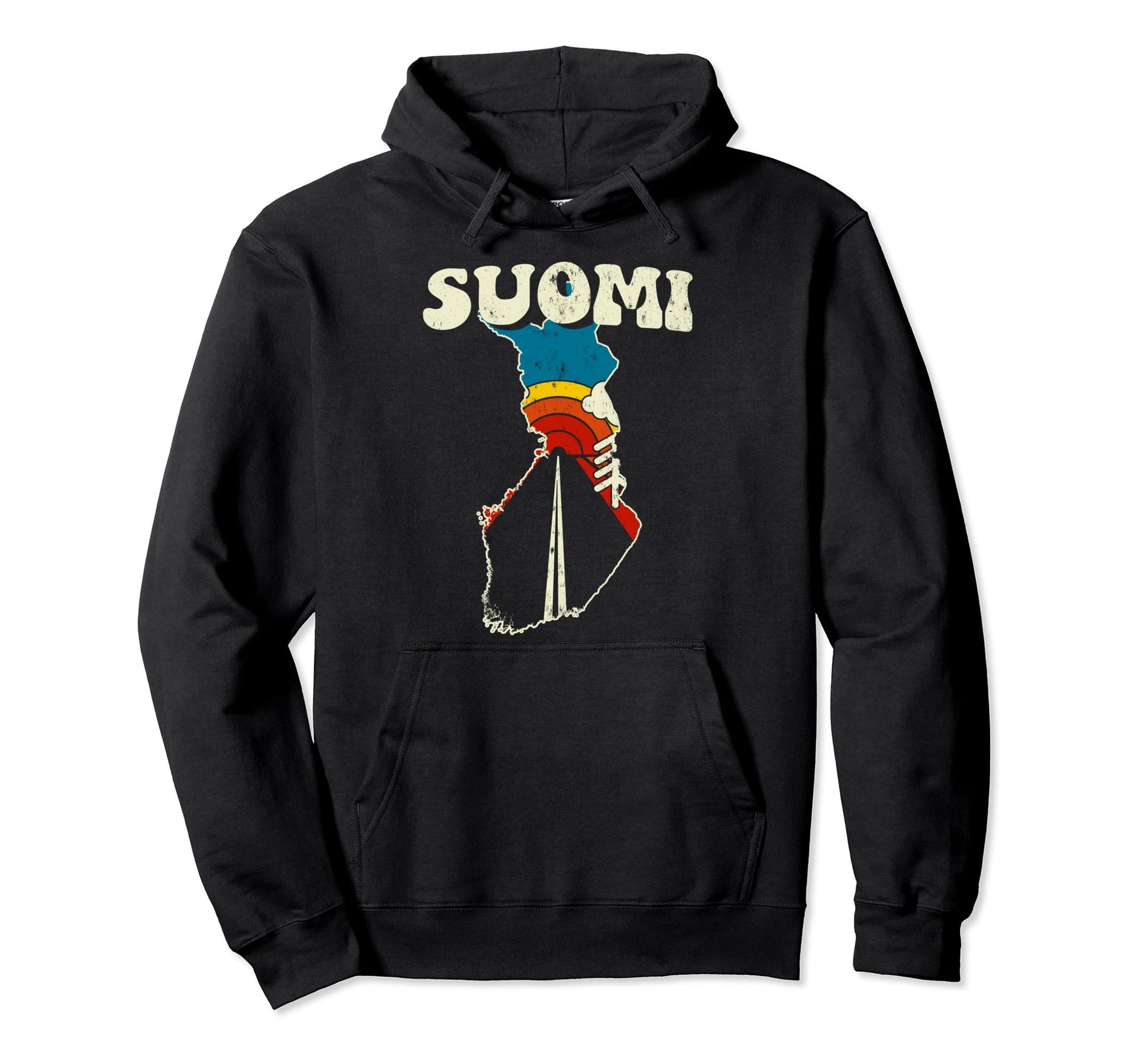 Finland Finnish Country Rainbow 70S Hoodie - Aesthetic Graphic for Adults - T-Shirt, Sweatshirt, Hoodie