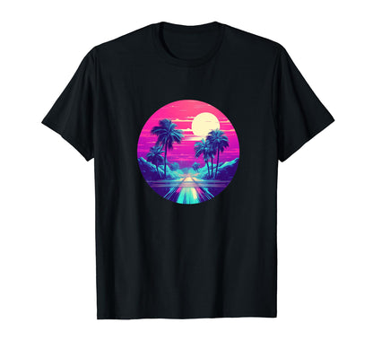 Vaporwave Landscape Aesthetic Art T-Shirt - Custom Art Print Unisex - T-Shirt, Sweatshirt, Hoodie