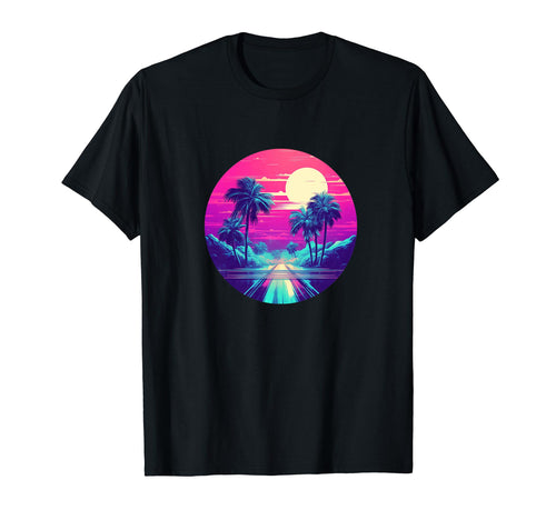 Vaporwave Landscape Aesthetic Art T-Shirt - Custom Art Print Unisex - T-Shirt, Sweatshirt, Hoodie