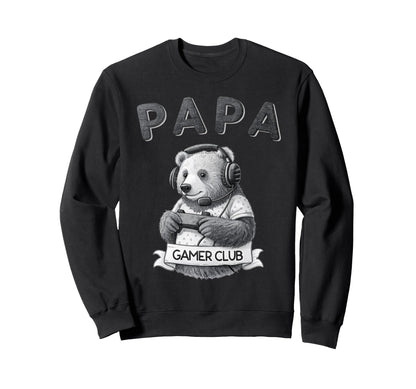 Papa Bear Gamer Club Funny Husband Sweatshirt - Novelty Apparel for Adults - T-Shirt, Sweatshirt, Hoodie