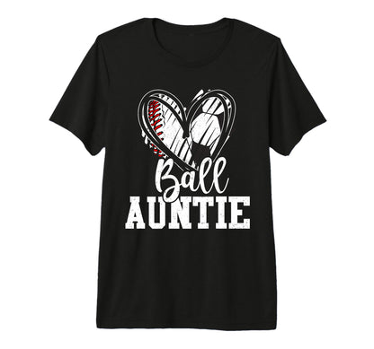 Ball Auntie Baseball Soccer Auntie Tri T-Shirt - Unique Graphic Unisex - T-Shirt, Sweatshirt, Hoodie