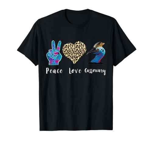 Cassowary Love Peace Leopard T-Shirt - Casual Everyday Wear for Adults - T-Shirt, Sweatshirt, Hoodie