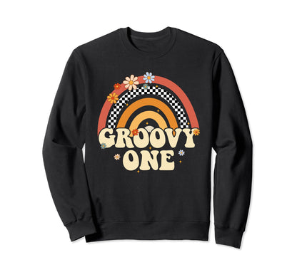 Groovy One Matching Family Rainbow Sweatshirt - Minimalist Print Unisex - T-Shirt, Sweatshirt, Hoodie