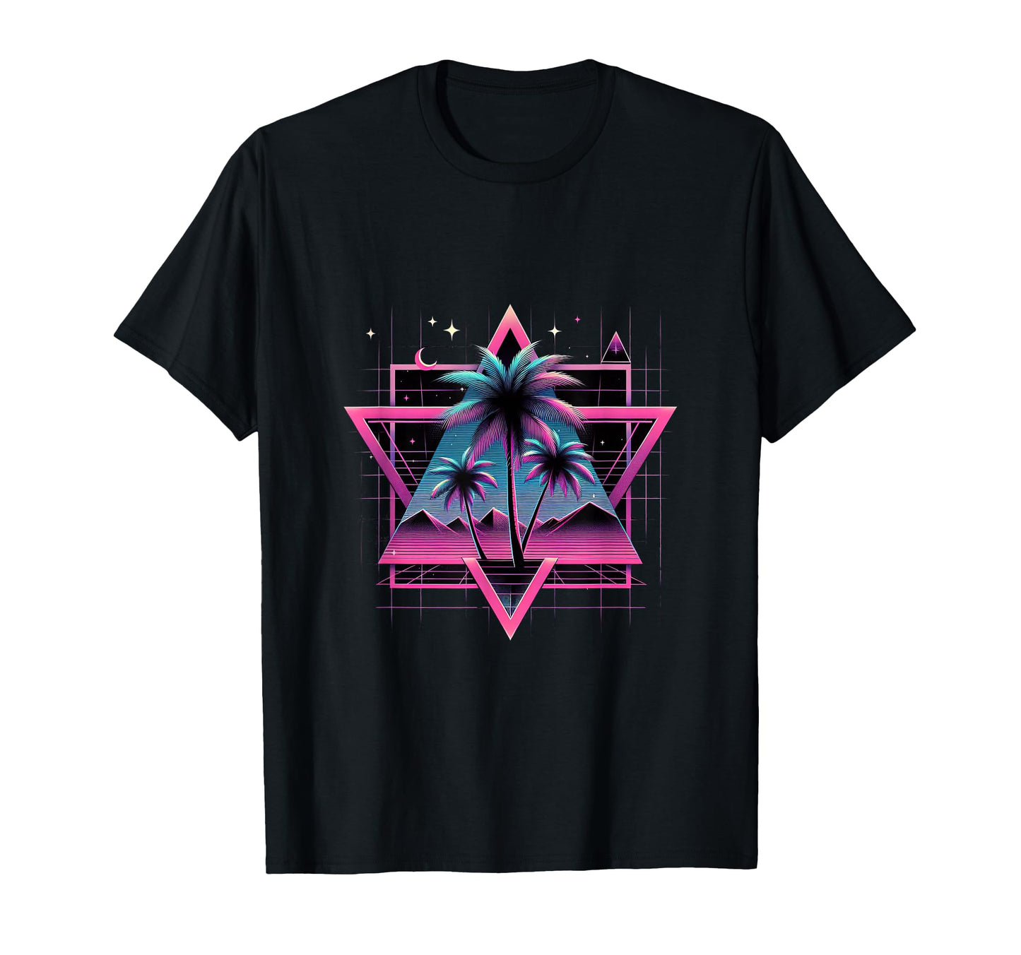 80S Vaporwave Aesthetic Palm Trees T-Shirt - Novelty Apparel Men Women - T-Shirt, Sweatshirt, Hoodie