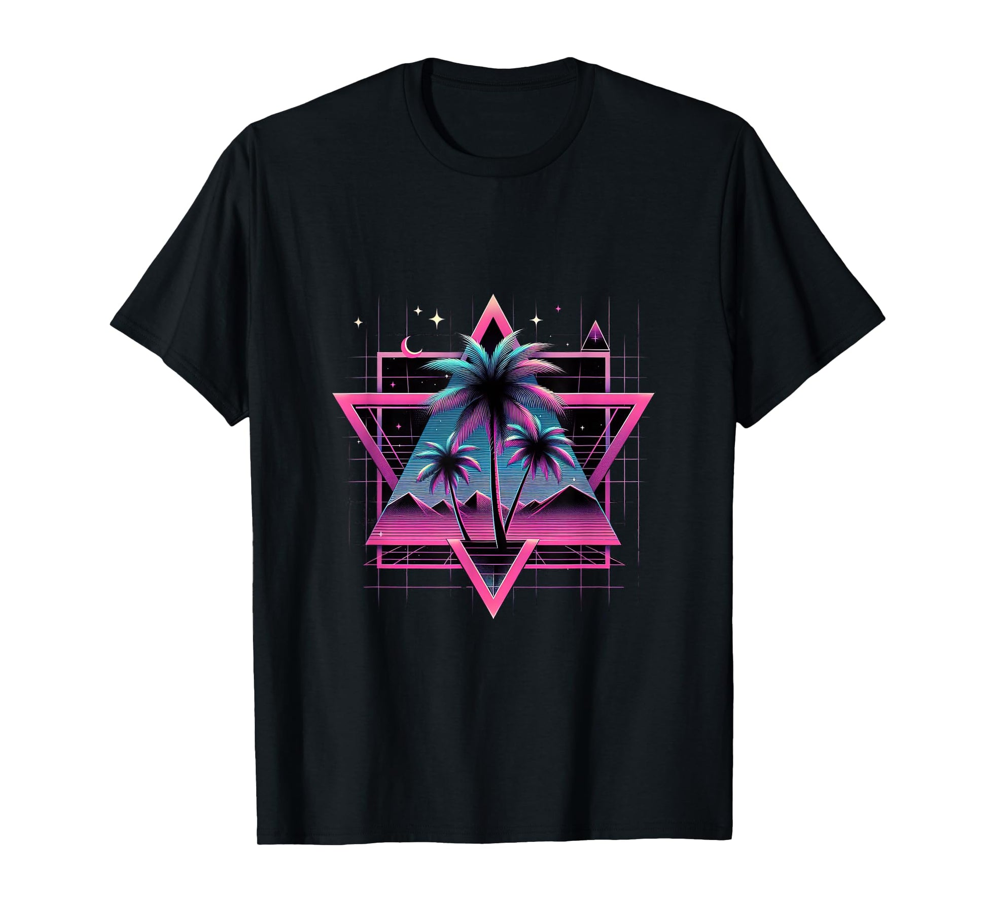 80S Vaporwave Aesthetic Palm Trees T-Shirt - Novelty Apparel Men Women - T-Shirt, Sweatshirt, Hoodie