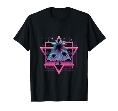 80S Vaporwave Aesthetic Palm Trees T-Shirt - Novelty Apparel Men Women - T-Shirt, Sweatshirt, Hoodie