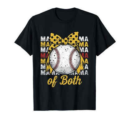 Mama Both Baseball Softball Proud T-Shirt - Fun Novelty Design Unisex - T-Shirt, Sweatshirt, Hoodie