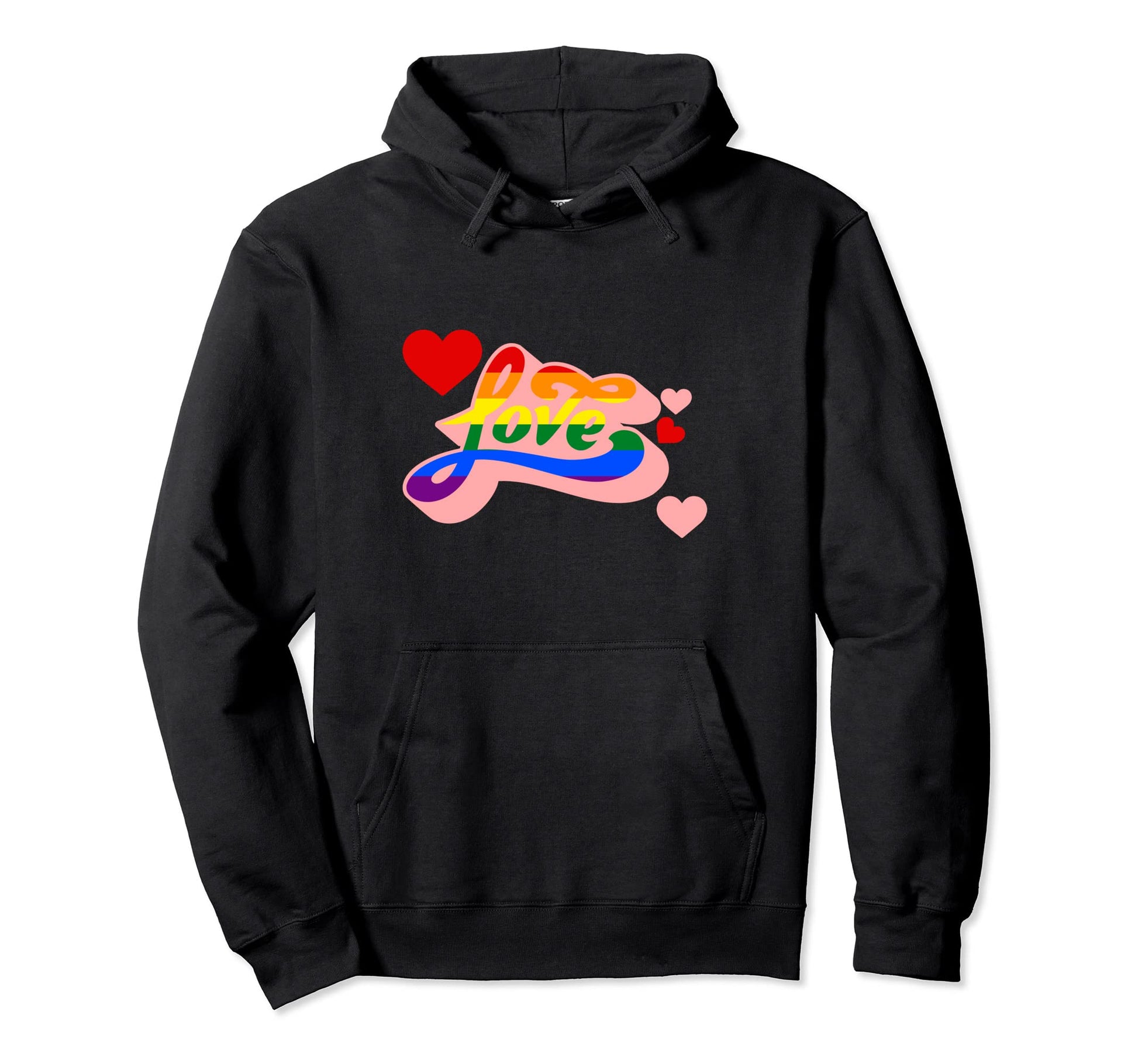 Love Lgbt Q Rainbow Flag Gay Pride Hoodie - Custom Art Print Men Women - T-Shirt, Sweatshirt, Hoodie