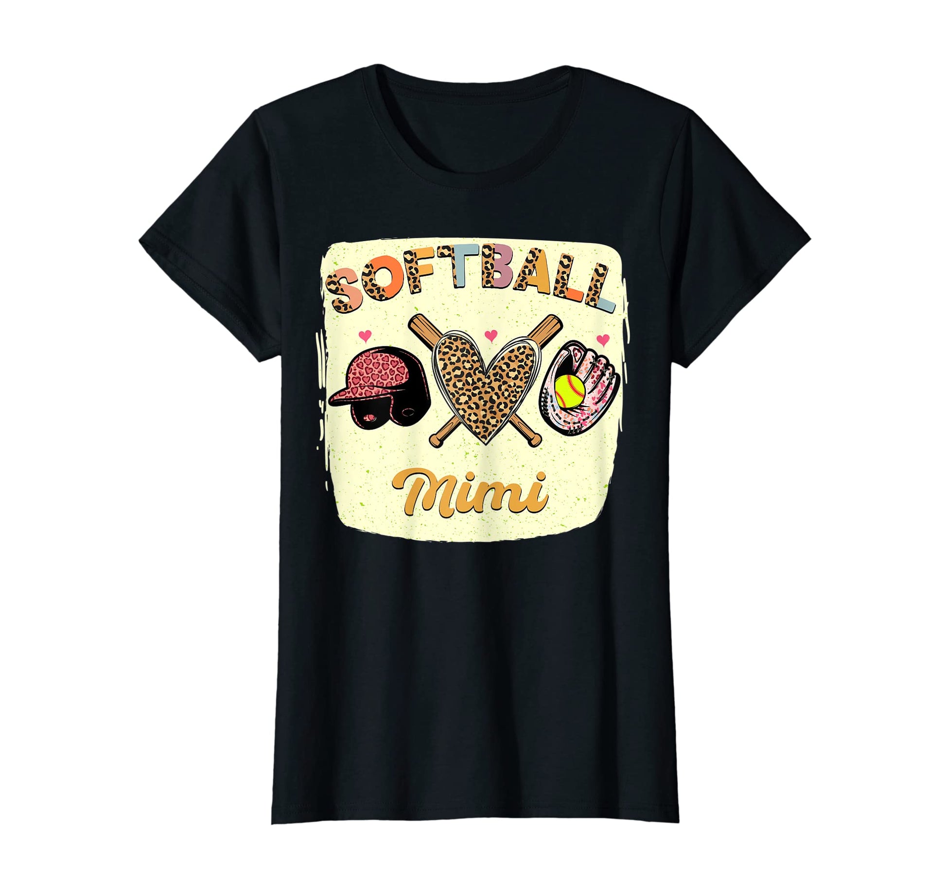 Womens Bleached Softball Mimi Leopard T-Shirt - Streetwear Style Men Women - T-Shirt, Sweatshirt, Hoodie
