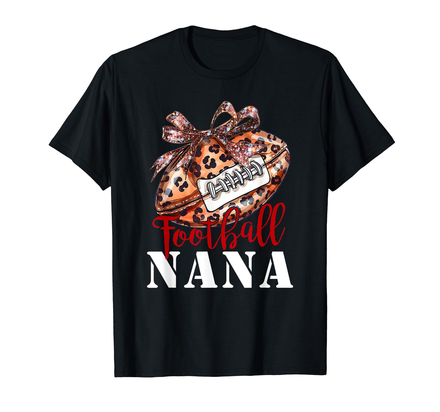 Leopard Cheetah Football Nana Mom Game T-Shirt - Trendy Graphic for Adults - T-Shirt, Sweatshirt, Hoodie