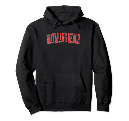 Matapang Beach Distressed Red Varsity Hoodie - Aesthetic Graphic for Adults - T-Shirt, Sweatshirt, Hoodie