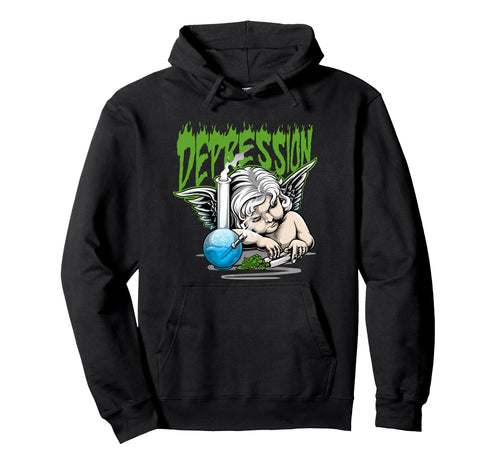 Depression Angel Aesthetic Edgy Hoodie - Aesthetic Graphic Men Women - T-Shirt, Sweatshirt, Hoodie