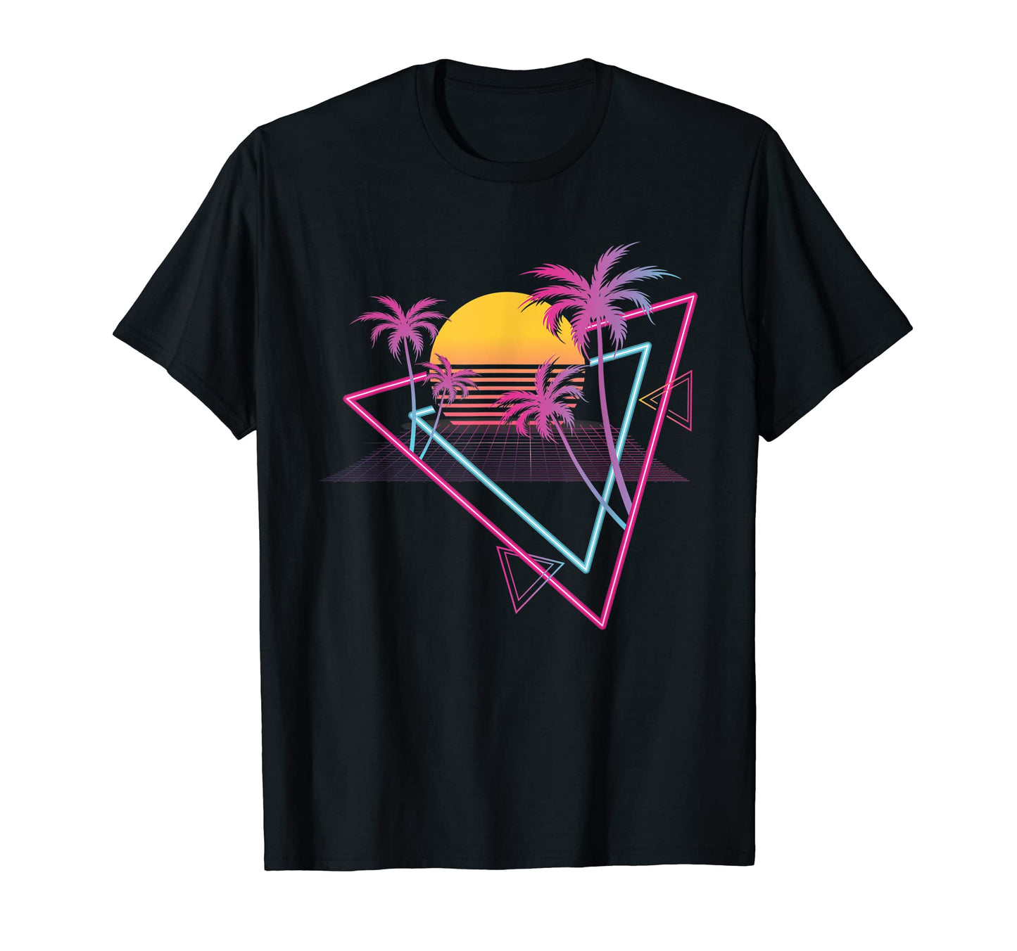 Vaporwave Aesthetic Palm Tree Sunset T-Shirt - Trendy Graphic for Adults - T-Shirt, Sweatshirt, Hoodie