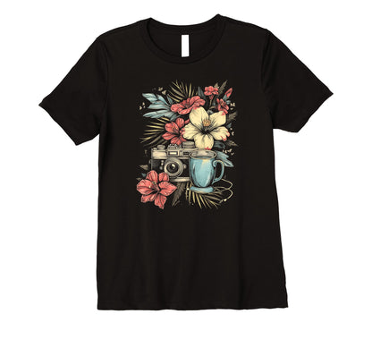 Womens Photographer Coffee Camera T-Shirt - Fun Novelty Design Unisex - T-Shirt, Sweatshirt, Hoodie