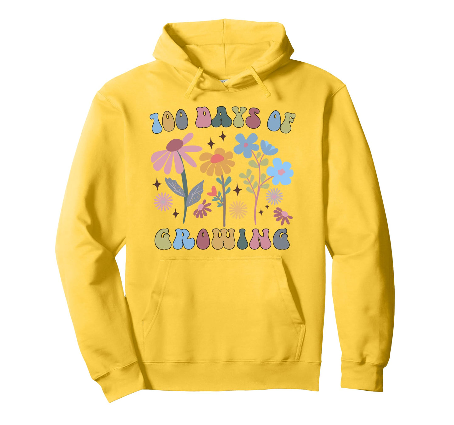 100 Days Growing Boho Flower 100Th Day Hoodie - Streetwear Style Unisex - T-Shirt, Sweatshirt, Hoodie