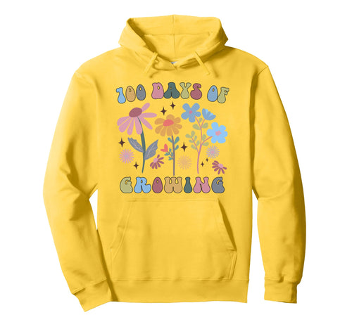 100 Days Growing Boho Flower 100Th Day Hoodie - Streetwear Style Unisex - T-Shirt, Sweatshirt, Hoodie