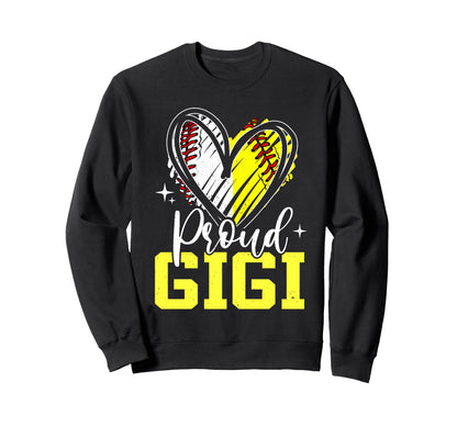 Proud Gigi Baseball Softball Sweatshirt - Casual Everyday Wear Men Women - T-Shirt, Sweatshirt, Hoodie
