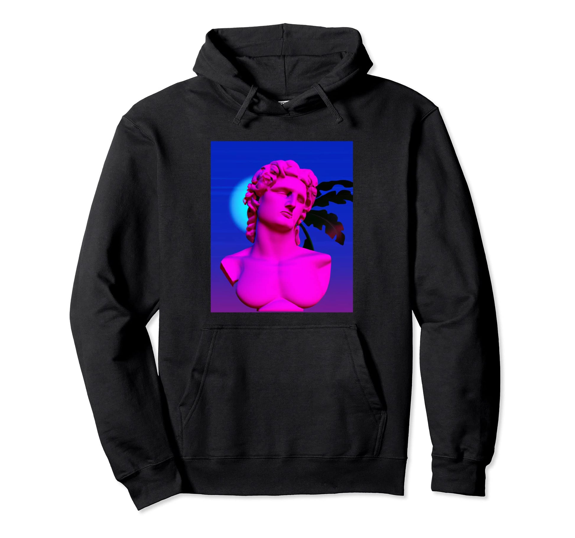 Vaporwave Bust Greek Bust Vaporwave Hoodie - Novelty Apparel Men Women - T-Shirt, Sweatshirt, Hoodie